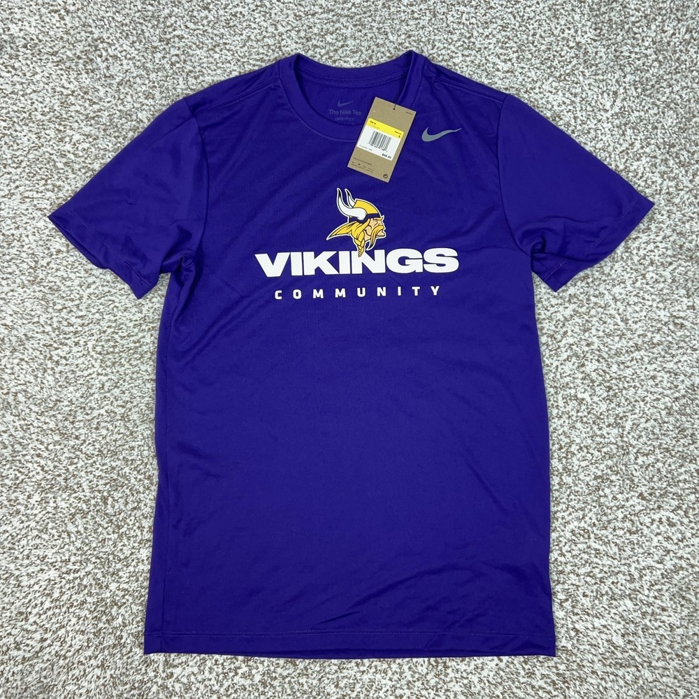 Minnesota Vikings Shirt Mens Small NFL Football Nike Dri Fit Tee Sports Logo Top